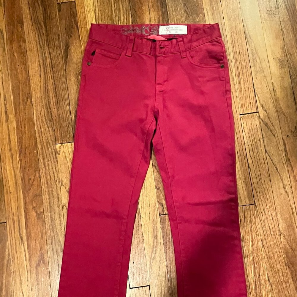 Red Straight Leg Jeans